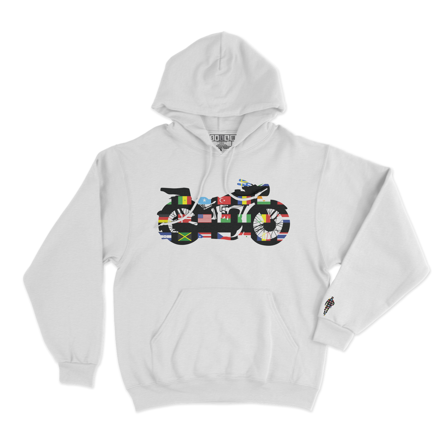 White Hoodie International Traveler Moto